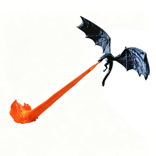 Dragon Flame Lamp shown lit, LED flame effect