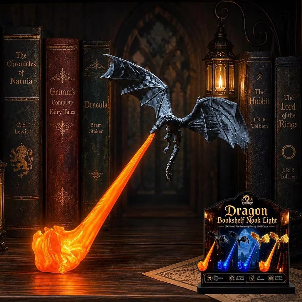 Dragon Flame Lamp by Ashfall Co, a fantasy LED flame lamp